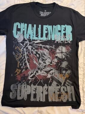 SuperFresh Challenger Beast Mode Graphic T-Shirt Black Anime Streetwear Men’s M